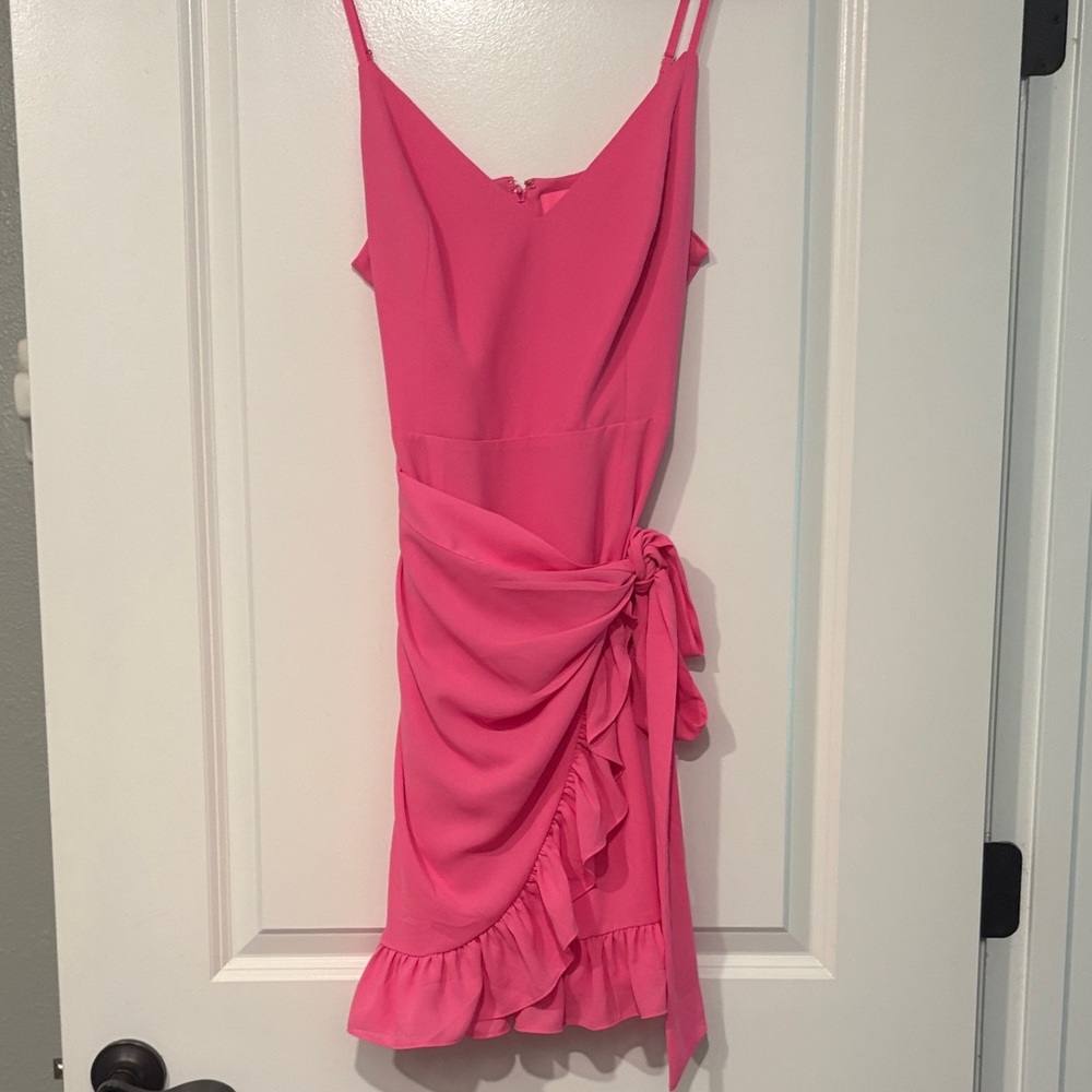 NWOT Lilly Pulitzer Pink wrap Ruffle Dress